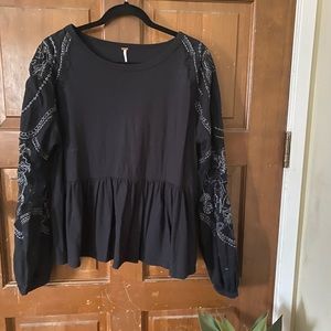 FREE PEOPLE penny peplum top black